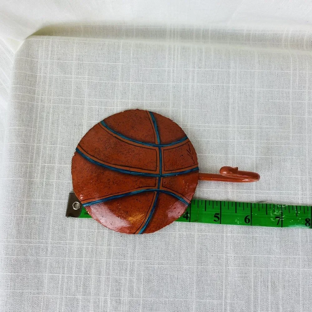 Set Of 3 Stephanie Anne Hobby Lobby Metal Basketball Themed‎ Wall Hooks Hangers